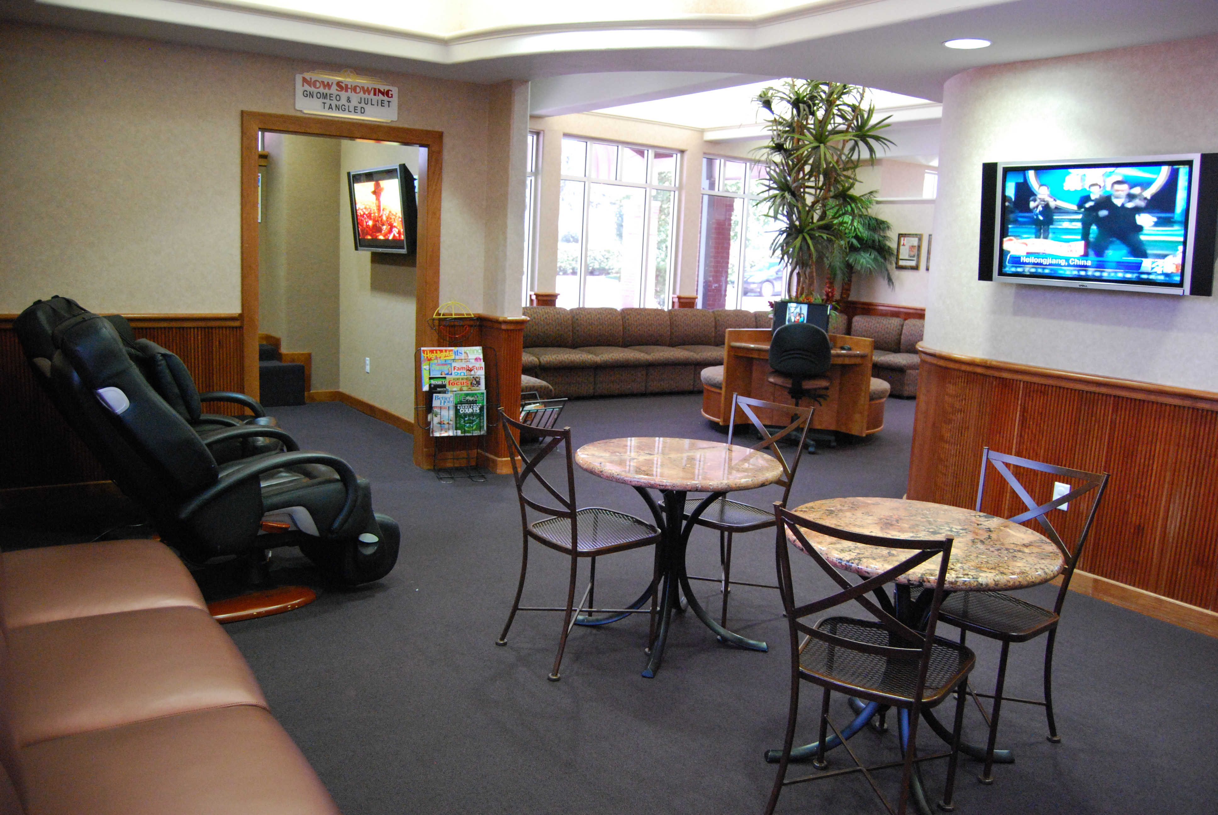 Reception Area and Movie Room Reception Area and Movie Room